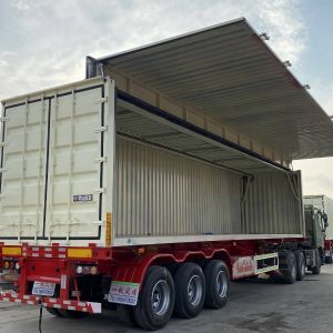 翼開(kāi)啟式集裝箱運(yùn)輸車